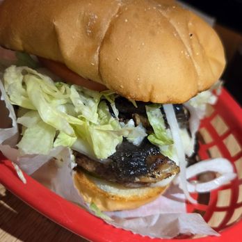 India Oak Grill - Mushroom and Swiss burger - Sandwiches Near Me - Columbus, Ohio