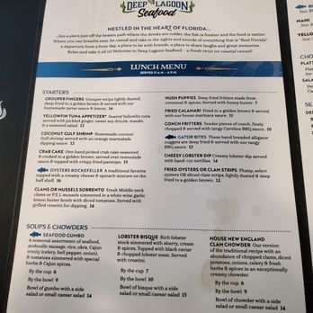 Deep Lagoon - Menu - Seafood Near Me - Naples, Florida
