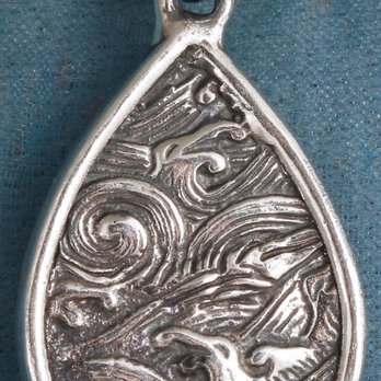 Dragon's Treasure - Ocean Wave Pendant in Solid Sterling Silver - Jewelry Near Me - Fresno, California
