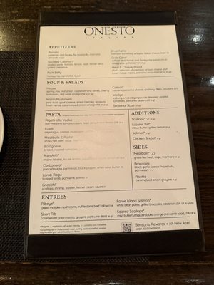 Menu photo 2 Onesto Milwaukee, WI