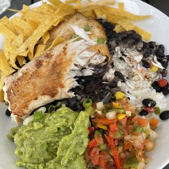 Catch 27 - Cuban bowl with the fish of the day (flounder) - Southern Near Me - Saint Augustine, Florida