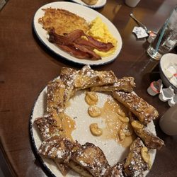 The Grind - Bananas Foster French toast and breakfast platter