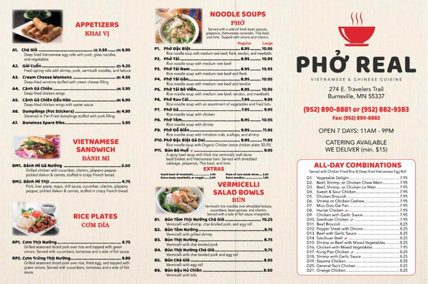 Menu photo 5 Pho Real Burnsville, MN