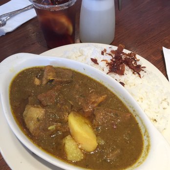 Savoy Kitchen - Curry Beef Stew ($7.25) & Iced Tea with Lemon ($2.25) - Asian Fusion Near Me - Alhambra, California