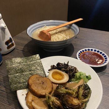 Master X Ramen - Spicy Tonkotsu Ramen with toppings on the side - Ramen Near Me - Houston, Texas