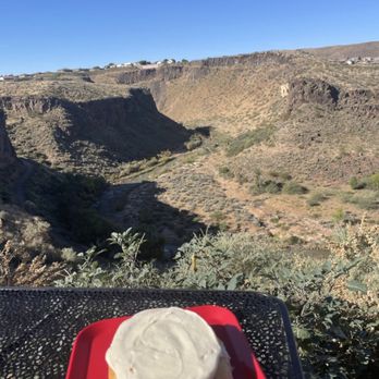 River Rock Roasting Co - Cinnamon roll on the patio - Coffee & Tea Near Me - La Verkin, Utah