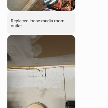 27 West Electric - New wires installed but wall not patched up cleanly (small issue; but highlights work quality). - Electricians Near Me - Escondido, California