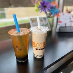 I Heart Boba - Pumpkin pie cream! New drink for season and passion fruit with green tea