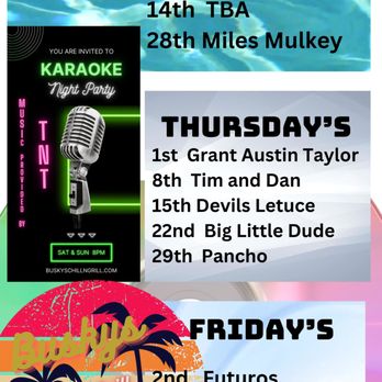 Busky's Chill & Grill - February Band Schedule - New American Near Me - Chesapeake, Virginia Busky's Chill & Grill - February Band Schedule - New American Near Me - Chesapeake, Virginia