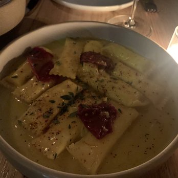 Lilia - Sheep's milk cheese filled agnolotti with sun dried tomatoes. Must try - Italian Near Me - Brooklyn, New York