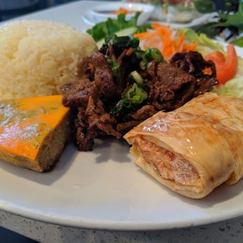 Pho Tasty - Fried shrimp/pork patty wrapped in tofu skin, egg quiche, and charbroiled pork rice dish - Vietnamese Near Me - Artesia, California Pho Tasty - Fried shrimp/pork patty wrapped in tofu skin, egg quiche, and charbroiled pork rice dish - Vietnamese Near Me - Artesia, California