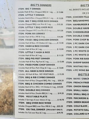 Menu photo 2 Big T Bar-B-Q Columbia, SC