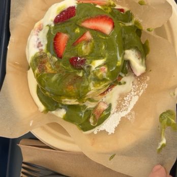 Sweet Stacks - Matcha soufflé pancakes - Pancakes Near Me - Fort Worth, Texas