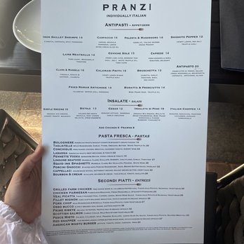 Pranzi - Menu - Italian Near Me - San Carlos, California