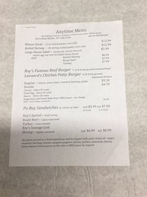 Menu photo 3 Roy's Meat Market Iowa, LA Menu photo 3 Roy's Meat Market Iowa, LA
