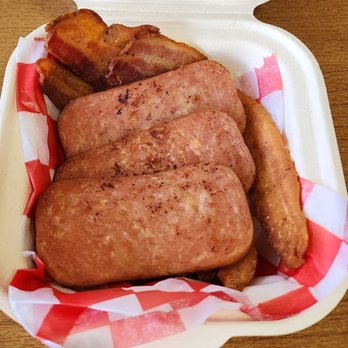 Button Up Cafe - Spam and Bacon - Breakfast & Brunch Near Me - Pearl City, Hawaii Button Up Cafe - Spam and Bacon - Breakfast & Brunch Near Me - Pearl City, Hawaii