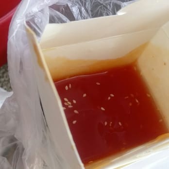 Three Happiness - My sesame chicken sauce (sweet and sour sauce with sesame seeds) - Dim Sum Near Me - Chicago, Illinois Three Happiness - My sesame chicken sauce (sweet and sour sauce with sesame seeds) - Dim Sum Near Me - Chicago, Illinois
