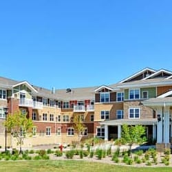 The Waters of Kingsley Shores and Place - A full picture of the exterior of Kingsley Shores Senior Campus in Lakeville, MN