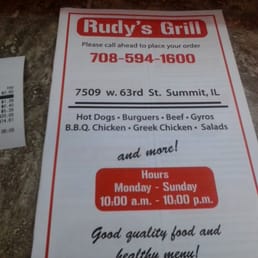 a menu for the restaurant