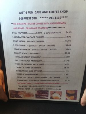 Menu photo 3 Just 4 Fun Plainview, TX