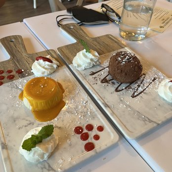 Locanda Sorrento - Mango Panna, cotta, and a frozen chocolate dessert - Italian Near Me - Campbell, California Locanda Sorrento - Mango Panna, cotta, and a frozen chocolate dessert - Italian Near Me - Campbell, California