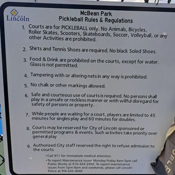 McBean Park - Pickleball court usage rules - Parks Near Me - Lincoln, California McBean Park - Pickleball court usage rules - Parks Near Me - Lincoln, California