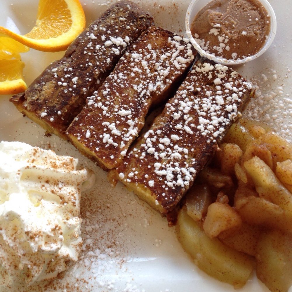 Nudy's Cafe - Apple Cake French Toast w/cinnamon sugar butter. Yummy! - Breakfast & Brunch Near Me - Phoenixville, Pennsylvania Nudy's Cafe - Apple Cake French Toast w/cinnamon sugar butter. Yummy! - Breakfast & Brunch Near Me - Phoenixville, Pennsylvania
