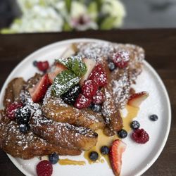 Sprout Cafe - Housemade brioche w/ fresh berries, whipped mascarpone, maple syrup, dusted w/ powder sugar
