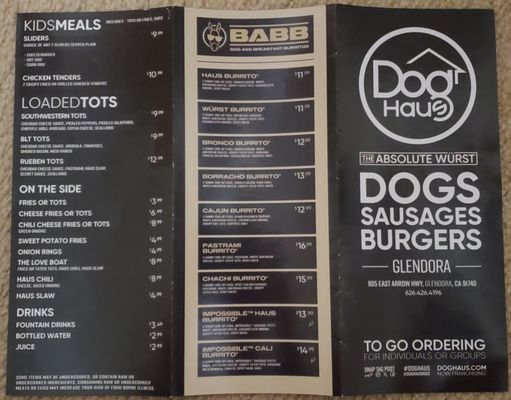 Menu photo 7 Dog Haus Glendora, CA