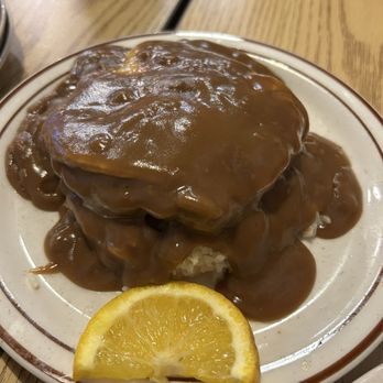 BabyStacks Cafe - Spring Mountain - Loco moco with garlic fried rice - Breakfast & Brunch Near Me - Las Vegas, Nevada