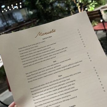 Manuela - Menu - New American Near Me - Los Angeles, California