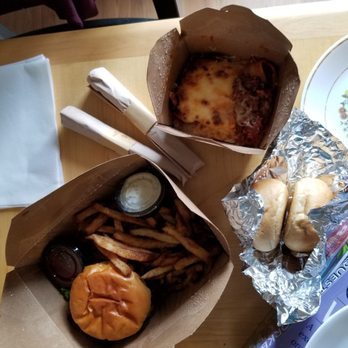 Red House - Gene's Lasagna, Cajun Spiced Chicken Sandwich, 2 dinner rolls, two cultlery bundles, and the nicest non-cloth napkins you've ever had. - New American Near Me - Renton, Washington Red House - Gene's Lasagna, Cajun Spiced Chicken Sandwich, 2 dinner rolls, two cultlery bundles, and the nicest non-cloth napkins you've ever had. - New American Near Me - Renton, Washington