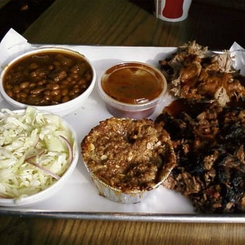 Smoque BBQ - The Ultimate BBQ Spread: Chopped Brisket, Pulled Pork, Slaw, Beans and Peach Cobbler - Barbeque Near Me - Chicago, Illinois Smoque BBQ - The Ultimate BBQ Spread: Chopped Brisket, Pulled Pork, Slaw, Beans and Peach Cobbler - Barbeque Near Me - Chicago, Illinois