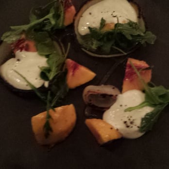 Solbar - The peaches with parmesan mousse - New American Near Me - Calistoga, California Solbar - The peaches with parmesan mousse - New American Near Me - Calistoga, California