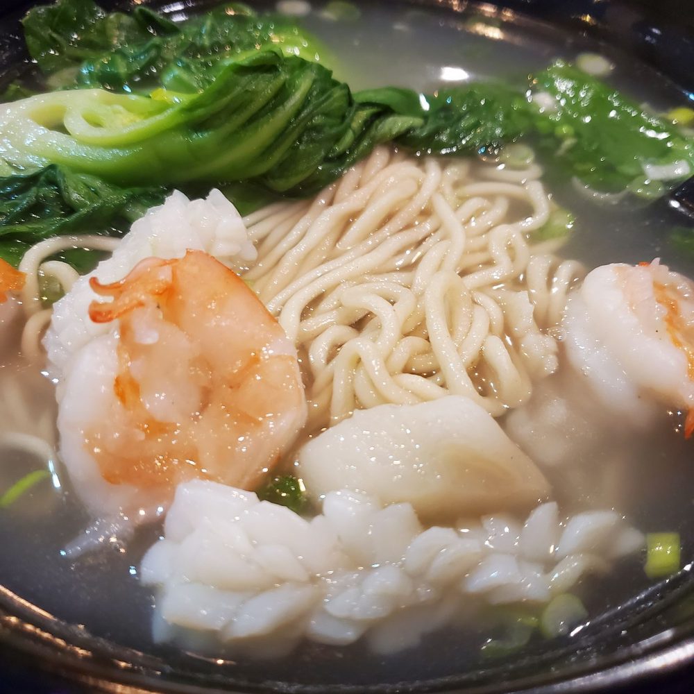Noodle Man - Seafood noodle soup: shrimp, squid, scallops, crabmeat, bokchoy, scallion; sadly, no crabmeat found in my order. #notramen - Chinese Near Me - Chesapeake, Virginia Noodle Man - Seafood noodle soup: shrimp, squid, scallops, crabmeat, bokchoy, scallion; sadly, no crabmeat found in my order. #notramen - Chinese Near Me - Chesapeake, Virginia