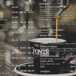 Fonte Cafe - Bellevue - 2026 drink menu