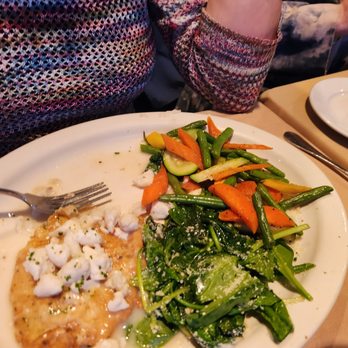 Francisco's On The River - fish francaise (fluke) with crab , saute greens and my wife swapped for vegtables - Italian Near Me - Washington Crossing, Pennsylvania Francisco's On The River - fish francaise (fluke) with crab , saute greens and my wife swapped for vegtables - Italian Near Me - Washington Crossing, Pennsylvania