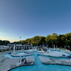 Tanglewood Park - View from the top of our big water slides at the lower section of the aquatic center.
