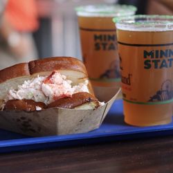 Cafe Caribe - Lobster Roll and specialty beer - Lift Bridge Key Lime Pie