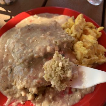 Piper's Soft Serve Bar - Biscuits and chicken sausage gravy with scrambled eggs - Ice Cream & Frozen Yogurt Near Me - Covington, Kentucky