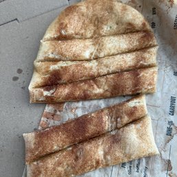 Cinnamon Bread with no delightfully decadent drizzle at all.... Just cinnamon on top of bread. Cinnamon Bread with no delightfully decadent drizzle at all.... Just cinnamon on top of bread.