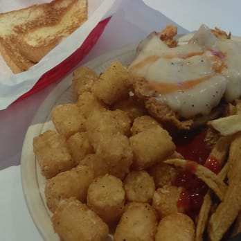 Kim's 50's Diner - Chicken Fried Chicken with Ketchup and Tabasco (on gravy) added - Cafes Near Me - Waco, Texas