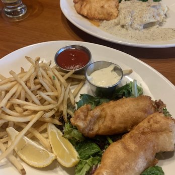 Acova - Gluten free fish and chips and the honey stung friend chicken in the back. - New American Near Me - Denver, Colorado