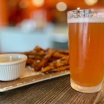 Flamme Burger - Keystone - Zucchini Fries and Tax Man Brewing's Cranberry Wit-Held - Burgers Near Me - Indianapolis, Indiana Flamme Burger - Keystone - Zucchini Fries and Tax Man Brewing's Cranberry Wit-Held - Burgers Near Me - Indianapolis, Indiana