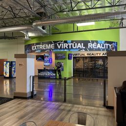 The Extreme Virtual Reality area was located adjacent to the dining area. The Extreme Virtual Reality area was located adjacent to the dining area.