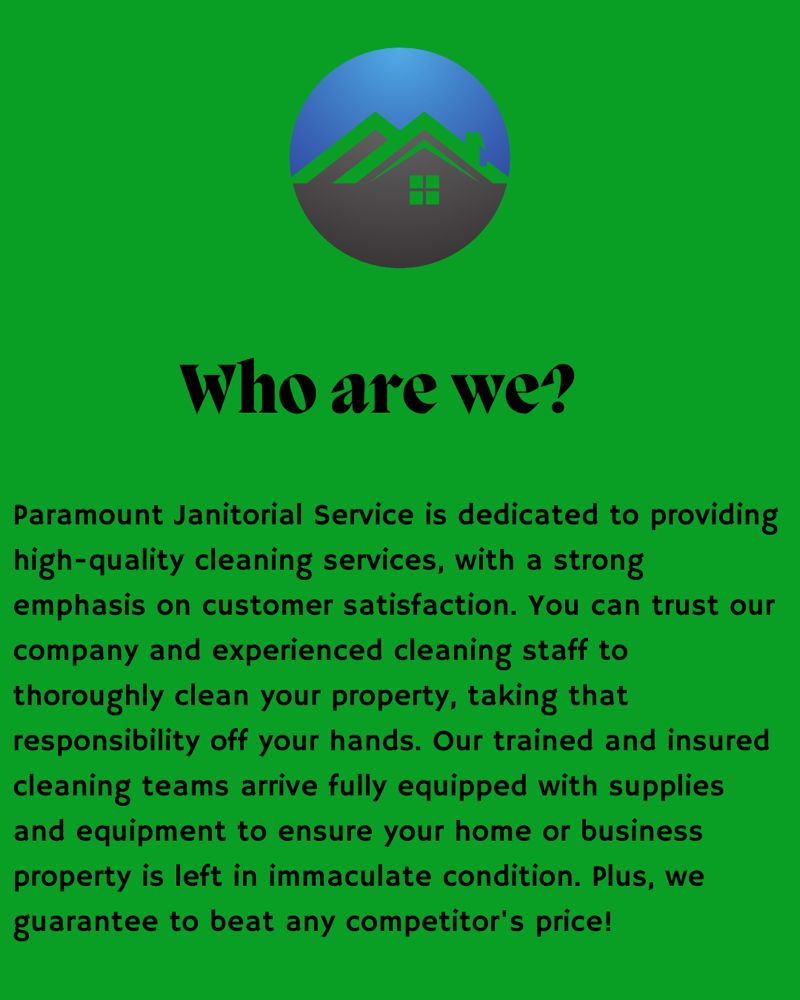 PARAMOUNT JANITORIAL CLEANING Updated April 2024 Request a Quote Horn Lake, Mississippi