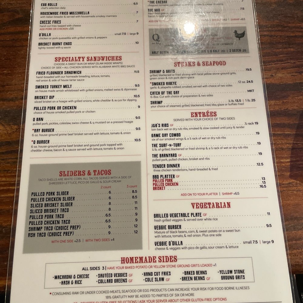 Q on Bay - Menu - Barbeque Near Me - Beaufort, South Carolina Q on Bay - Menu - Barbeque Near Me - Beaufort, South Carolina