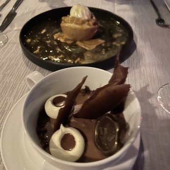 Glitretind - Chocolate pot de creme and caramel apple globe - New American Near Me - Park City, Utah