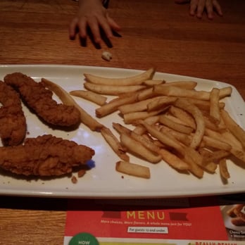 Applebee's Grill + Bar - This "masterpiece" is the kid meal chicken tenders dish with fries. - American Near Me - Woodbridge, New Jersey Applebee's Grill + Bar - This "masterpiece" is the kid meal chicken tenders dish with fries. - American Near Me - Woodbridge, New Jersey