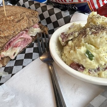 Gere-a-Deli - Rueben with potato salad. - Delis Near Me - Anacortes, Washington Gere-a-Deli - Rueben with potato salad. - Delis Near Me - Anacortes, Washington